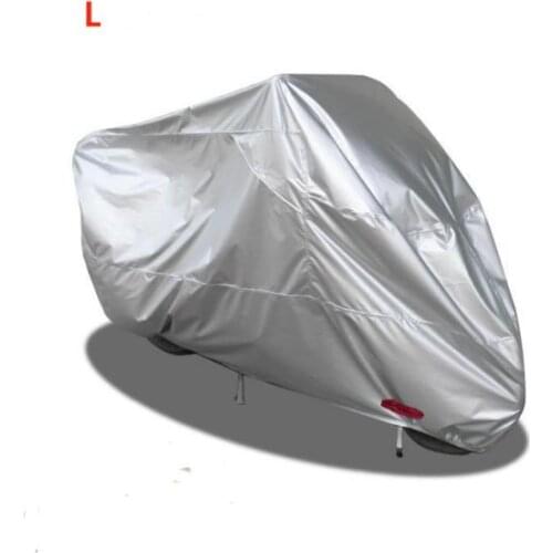 Motorcycle Cover Indoor Outdoor for Motorbike Bike with Lock Hole Silver