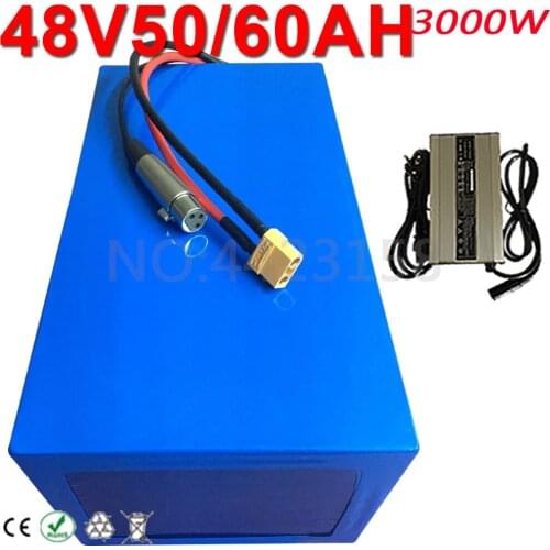 48V 60Ah Lithium Battery 48V 3000W 2500W 1500W Electric Bike Battery 48V 30Ah 35Ah 40Ah 45Ah 50Ah 55Ah 60Ah Ebike Battery Pack