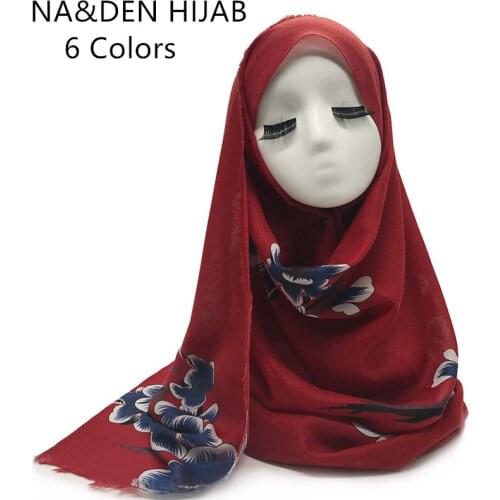 Fashion flower printing with tassels women scarves Muslim hijabs shawls bandana wraps fast shipping 10pcs/lot 6 colors hot sale