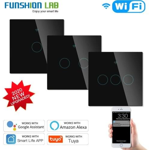 NEW Upgraded WiFi Smart RF433 Touch Switch 2/3 Way Smart Life/Tuya App Control,Alexa Google Home Voice Control 1/2/3 Gang