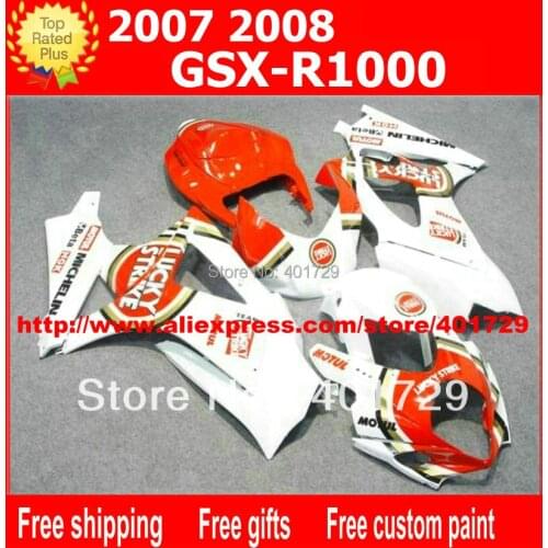 Bodywork fairings 7 gifts for Suzuki GSXR1000 GSX-R1000 2007 2008 K7 GSXR 1000 07 08 red Lucky Strike motorcycle fairing AQ32