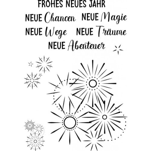 Fireworks with German Words Transparent Clear Silicone Stamp/Seal for DIY scrapbook/photo album Decorative clear stamp ST0894