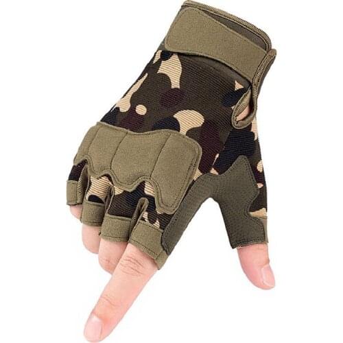 Fingerless Tactical Gloves Men Women Camouflage Black Army Military Sports Anti-cutting Fighting Training Cycling Riding Gloves