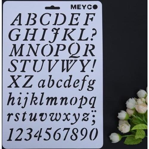 Hollow DIY Alphabet Number Lettering Stencil Template Letter Stencils Drawing Painting Paper Craft Word Student School Supplies