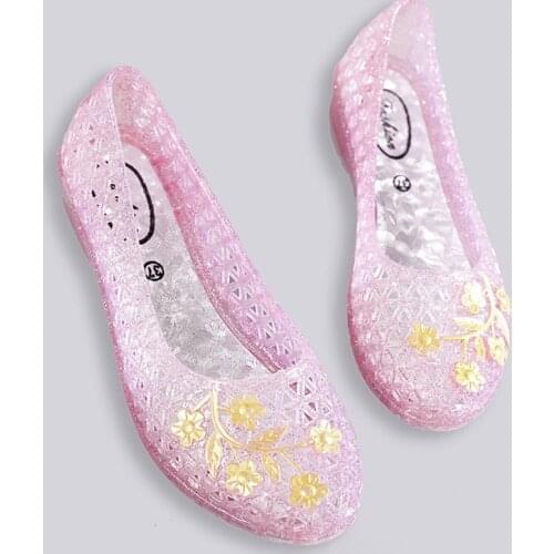 Crystal Sandals Womens Flat Bottom Non-slip Jelly Transparent Shoes Womens Sandals Summer Sandals Women Outdoor Garden Shoes