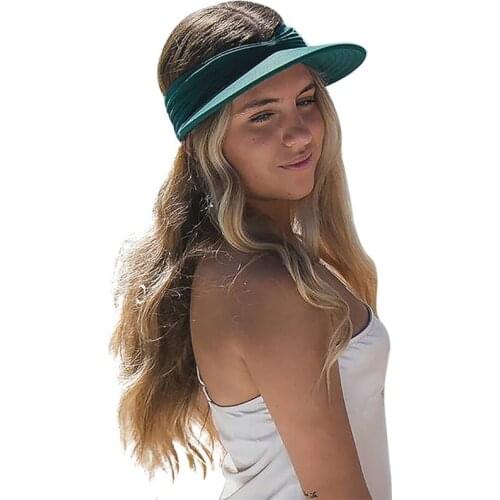Womens Summer Sun Hats New Fashion Solid Ladies Ponytail Beach Hat Elastic Solid Simple Sunscreen Hats For Female 2021