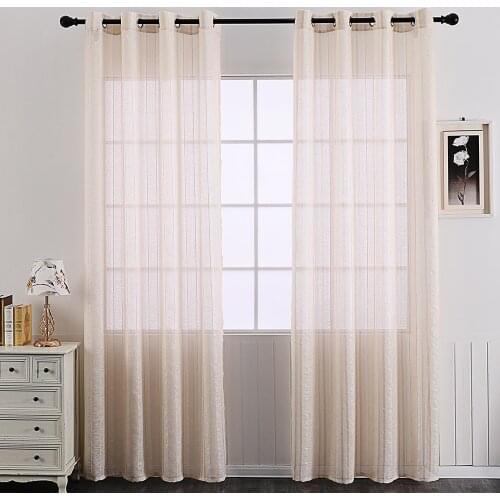 Modern Simple Plaid Curtain Window Tulle Curtains For Living Room Kitchen Golden Sheer Voile Custom Made