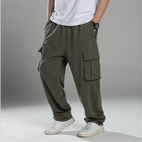 Sweatpants Hip Hop Dance Mens Trousers Pants Casual Joggers Loose Cargo Pants Wide Leg Male Clothing Plus Size 4XL