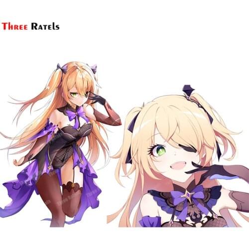 Three Ratels A346 Anime Girl Fischl Of Genshin Impact Decals For Volvo Car Sticker Auto Accessories Anti Scratch Film