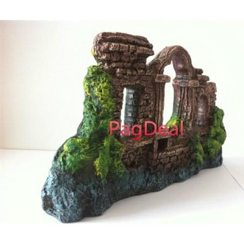 Aquarium Decorations Ancient Roman Ruins Resin Columns Fish Tank Ornament Decor Antique Pillar Greek Ruins European Castle