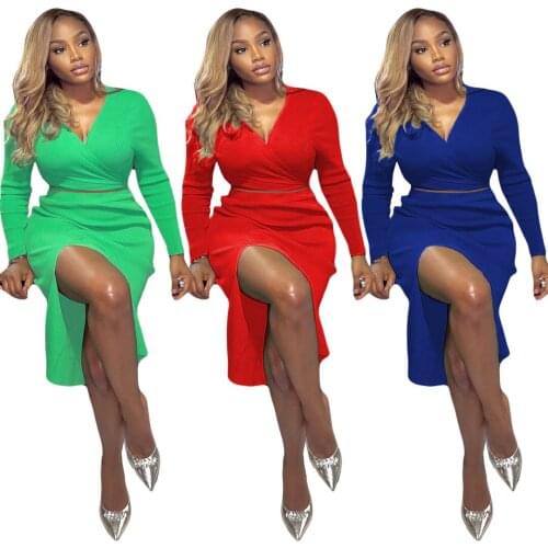 YY5304 Wholesale Items Solid V Neck Ruched Long Sleeve Midi Dress Women Elegant Office Lady Formal Party Dress