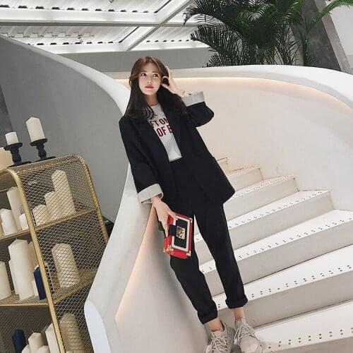 Set female 2018 spring and summer new style temperament fashion small suit + simple trousers elegant leisure two-piece