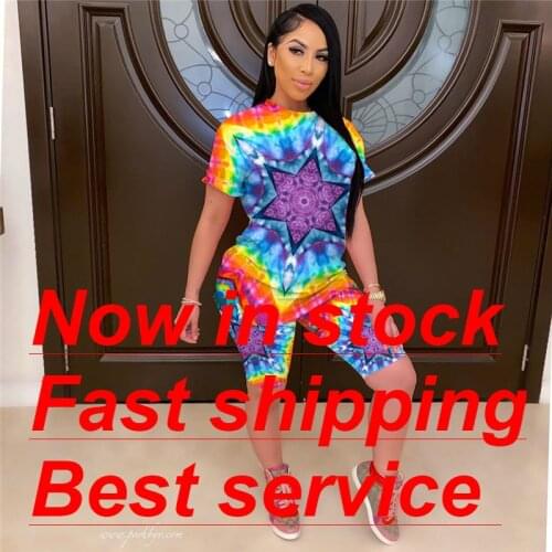 2Pcs Tank Top And Short Set Summer Women Tie Dye Cami Crop Top And High Waist Shorts Sport Yoga Suit Two Piece Outfits For Women