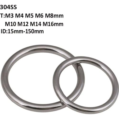 1Pcs 304 Stainless Steel Round Rings Smooth Solid O Ring For Rigging Marine Boat Hammock Yoga Hanging Ring