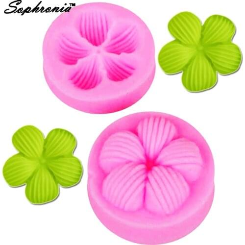 10pcs/set M460 Flower Petal Silicone Mold Chocolate Candy Molds Chocolate Cupcake Fondant Wedding Cake Decorating Tools 4.1*1cm