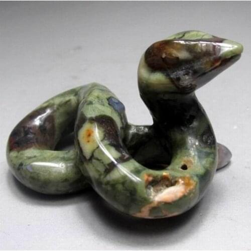 2" / 31g Jasper Snake Handmade Stone Carving - crystals and stones healing Mineral specimen Home Decor feng shui XX0604/05
