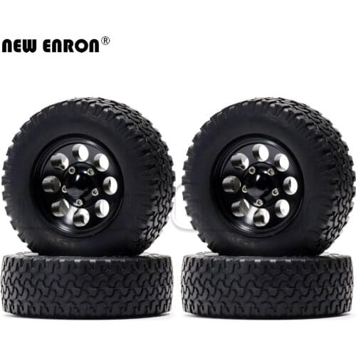 4Pc 1.55 Inch Alloy Beadlock Wheel Rim Hub 78MM Rubber Tyre Tire for RC Crawler Car 1/10 TF2 CC01 LC70 MST JIMNY Axial AX90069