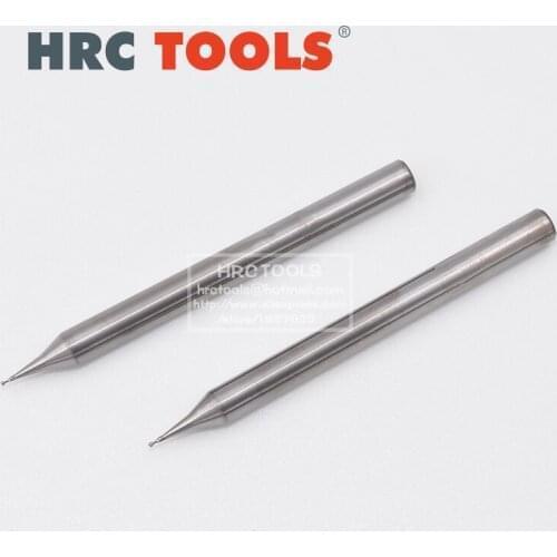 5pcs 0.3mm 0.4mm 0.5mm-0.9mm HRC55 CNC Micro Grain Carbide Flat and Ball Endmill 2-Flute Router Bit End Mills