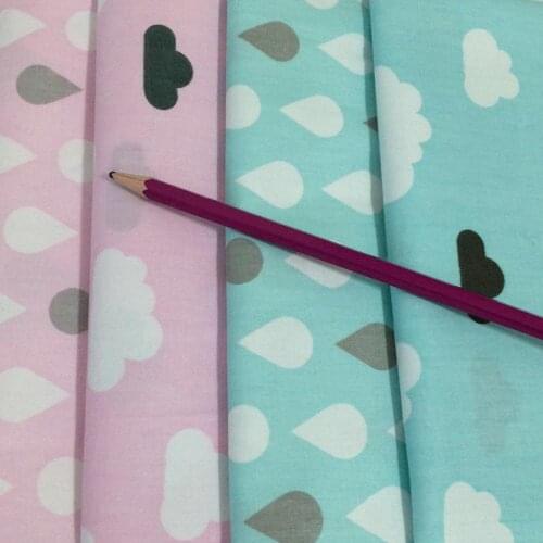 50*160cm 4pcs/lot nordic wind clouds raindrop 100% cotton twill cloth for kids sheet tissus patchwork quilting fabrics buddle