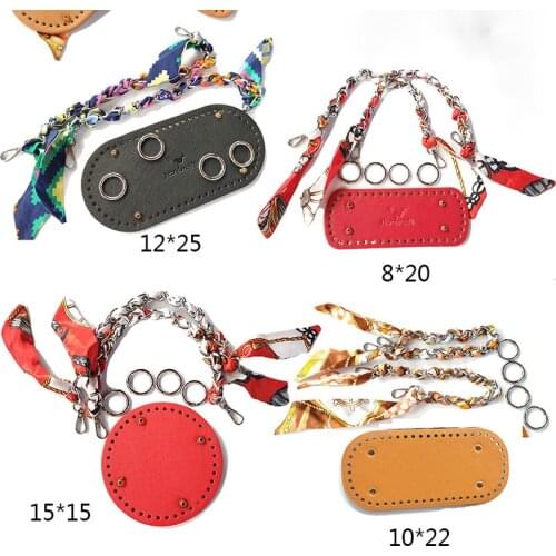 7 Piece DIY Crochet Handmade Backpack Bag Accessories Handbag Set Of Bottom Knitting Shoulder Strap Solid Color