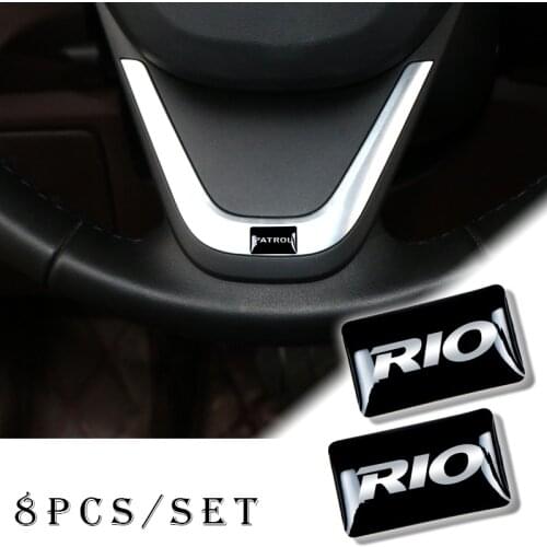 8pcs/set 3D Epoxy Decoration Car Sticker For KIA RIO K2 2010-2019 Car Styling