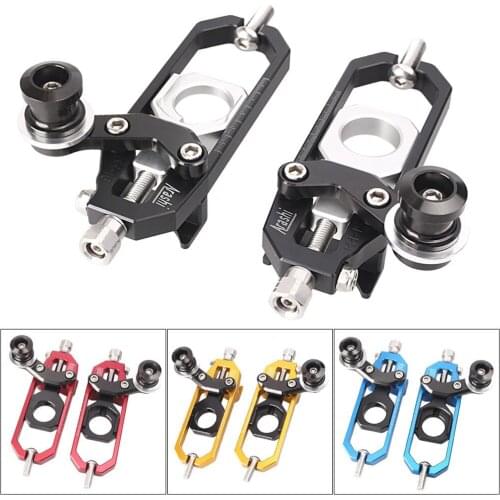 1 Pair Motorcycle CNC Aluminum Chain Adjusters with Spool Tensioners Catena Kit For Aprilia RSV4 2010 2011 2012 2013 2014