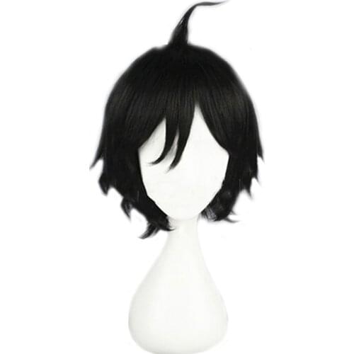 Anime Haikyuu!! Karasuno Tadashi Yamaguchi Wig Cosplay Black Short Hair Halloween Party Role Play Costume Wigs Synthetic Hair