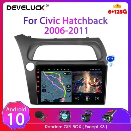For Honda Civic Hatchback 2006-2011 Android Car Radio Multimedia Video Player Navigation GPS 2 Din Stereo DVD Head Unit speakers