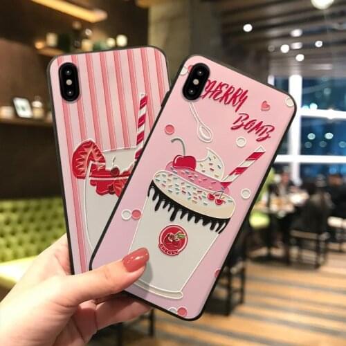 Ice Cream 3D Emboss Phone Case For iPhone X XS XR 11 12Pro MAX 7 8 Plus SE2 Capa Soft Back Covers Cozy Matte Phone Cases Fundas
