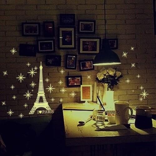 DIY Removable Eiffel Tower Night Fluorescent Wall Sticker Vinyl Decal Home Decor