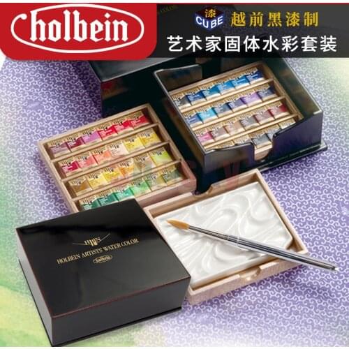Holbein Artist Transparent Solid Watercolor 48 Colors ,Ryoma Black Paint ,Paulownia Suit,birthday Gift for Artist