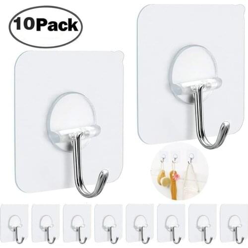 SDYK Adhesive Wall Hooks Wall Hangers Without Nails 15 pounds (Max) 180 Degree Rotating Heavy Duty Seamless Scratch Hooks for Ha