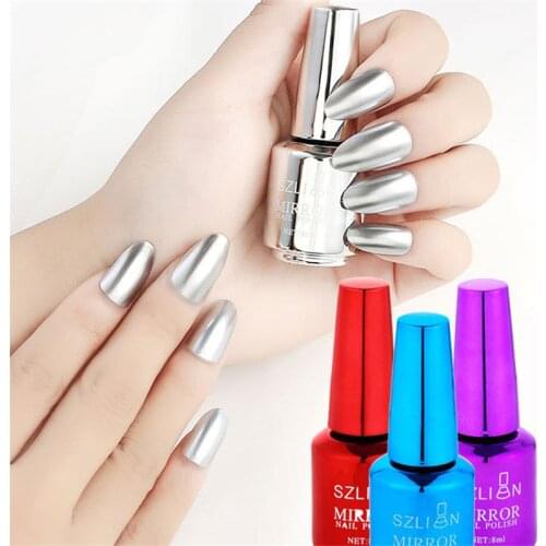 Magic Nail Polish Mirror Effect Chrome Metallic Metal Nail Art Polish Varnish UV Gel Polishing Chrome Flakes Pigment Dust Decor