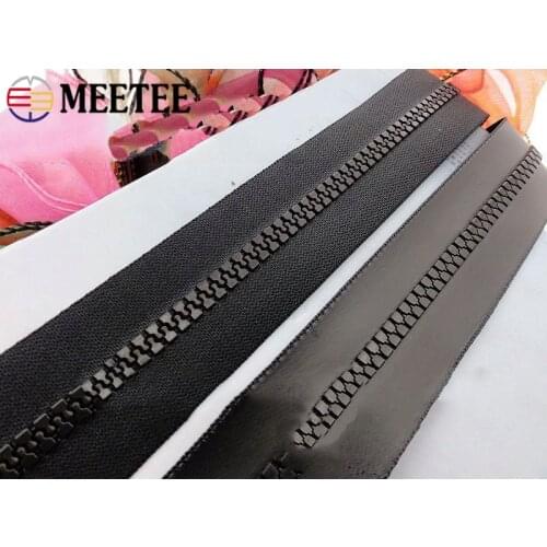 Meetee 2/4M 3# 5# 8# Resin Waterproof Zipper Code Loading Coil Zips for Jackets Tent Windproof Zip Repair DIY Cloth Sew Material