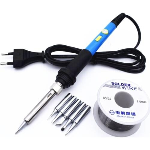 Electric Soldering Iron Set 220V 60W Adjustable Temperature Handle with Power Switch Rework Station Accessories Repair Tools