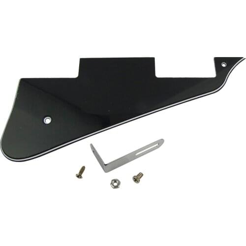 NEW 3Ply Black PVC LP Electric Guitar Pickguard Scratch Plate with Chrome Bracket for LP Guitar Parts