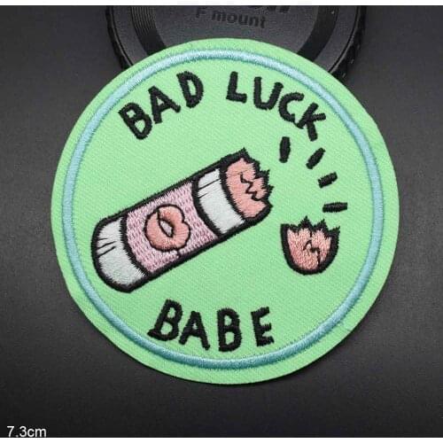 Bad Luck Iron On Embroidered Clothes Patch For Clothing Stickers Garment Apparel Accessories