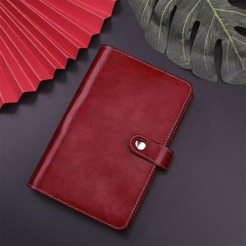 A6 Binder Zipper Bag Retro Style Leather Notebook Pu Loose-leaf Book Cash Budget Handbook Inner Pages Diary Book Accessories