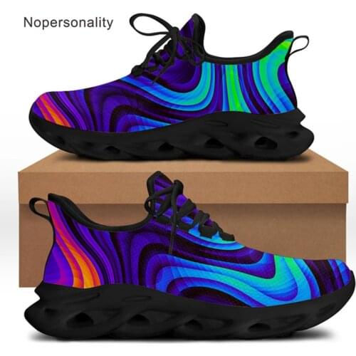 Nopersonality Casual Men Shoes Flats Dark Psychedelic Trippy 3D Print Mesh Knit Shoes for Man Walking Mens Fashion Shoes Hombre