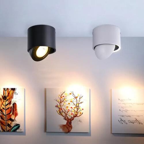 Regulável,Lâmpada led cob para teto, 5w, 7w, 9w, 15w, 360 graus, rotativa, 110/220v, superfície quente/branca, iluminação inte