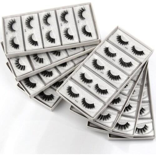New 10/20/30/40/50/100 Wholesale Eyelashes Makeup Faux 3D Mink Lashes In Bulk Natural Mink False Eyelashes Cilio Accept DIY LOGO