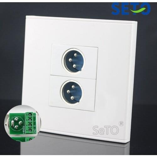 SeTo 86 Type Double Ports XLR Connector Wall Plate Socket Keystone Faceplate