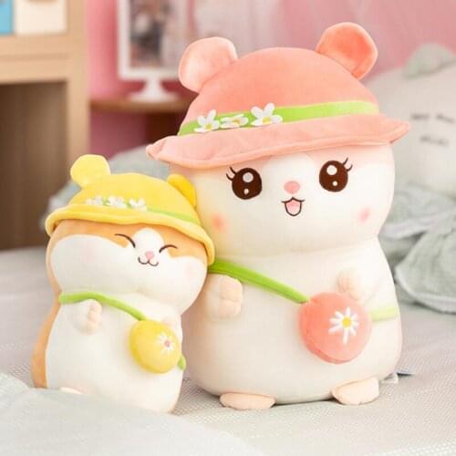 Kawaii Hamster Plush Toys Stuffed Soft Animal Mouse Doll for Baby Kids Huggable Pillow Christmas Gift for Girl