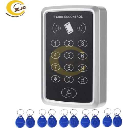 XJQ 1000 cards Capacity 125KHz Single RFID Card Proximity Entry Door Lock Access Control System With 10pcs Keys RFID Key Fobs