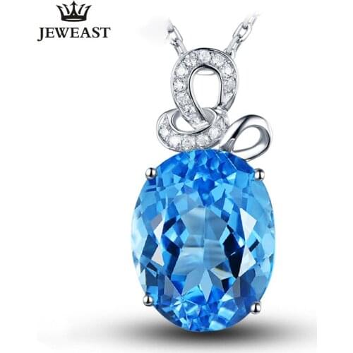 SLFD Natural topaz 18K Pure Gold Pendant Real AU 750 Solid Gold Upscale Trendy Classic Party Fine Jewelry Hot Sell New 2020