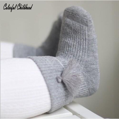 Newborn Warm Socks Baby Boy/Girls Floor Shoes Sock Toddler Infant kids tassel socks Indoor Comfy Cotton Anti Slip Boots Socks