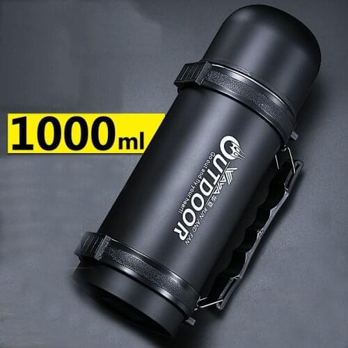1000ml Stainless Steel Insulated Vacuum Flask Thermos Bottle Outdoor Cup Travel Pot Thermal Wide Mouth Thermoses H1022