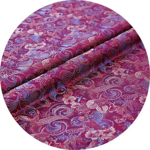 Vintage Imitation silk cheongsam dress fabric Chinese style brocade satin jacquard fabric for sewing Kimono DIY children cloth