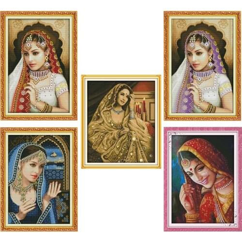 Oriental Beauty Cross Stitch Kits Counted Patterns 11CT 14CT Needlework Stamped Printed Canvas Needlework Embroidery Decor Gifts