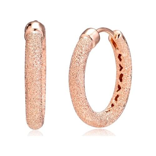 Rose Matte Brilliance Earring Hoops 925 Sterling Silver Jewelry For Woman Make up Fashion Female Earrings Party Jewelry